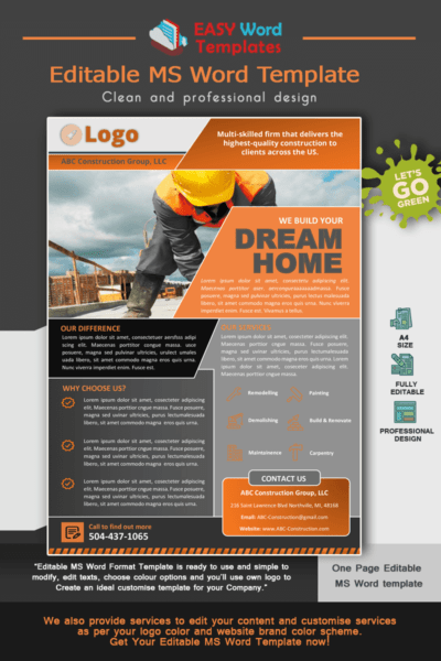 Construction Company MS Word Template